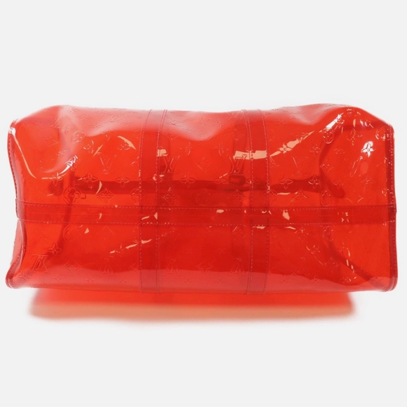 Louis Vuitton x Virgil Abloh Limited Edition Red Monogram PVC Keepall Bandouliér - Picture 4 of 14